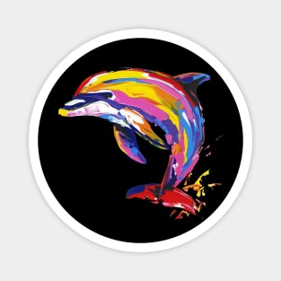 Dolphin Colorful Pop Art Design Animal Lover Gift Idea Magnet